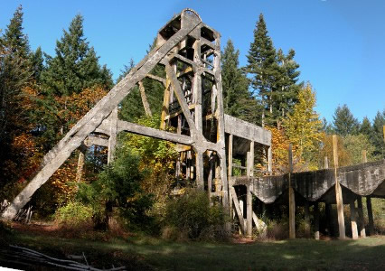 Remains of a concrete above ground mine.