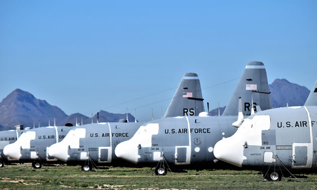 C-130 Cargo Planes in Boneyard.