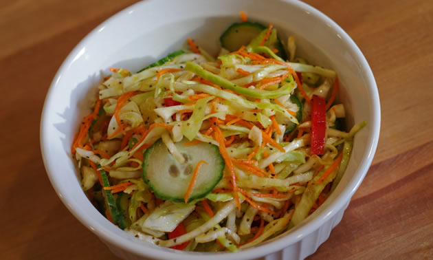 Crunchy coleslaw offsets the creamy fat of pulled pork. 