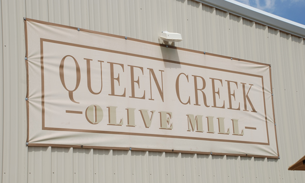 Queen Creek Olive Mill sign