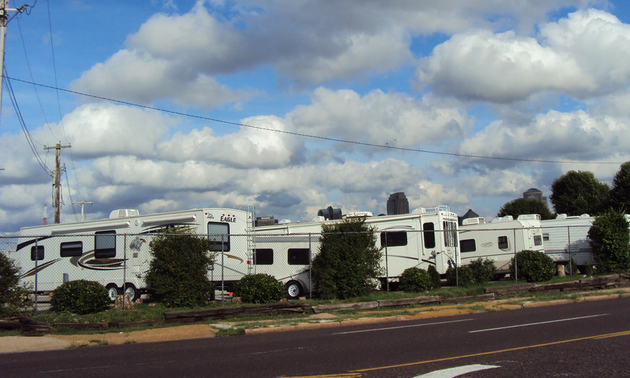 Rvs in a parking lot