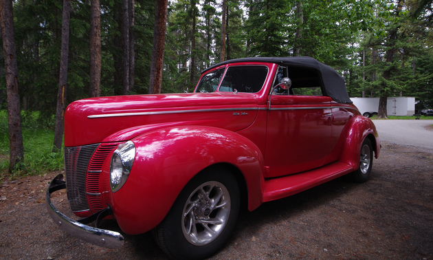 Thomas Hughes 1940 Convertible Ford Deluxe in Pearlized Ultra Red, Photo by Timothy Fowler