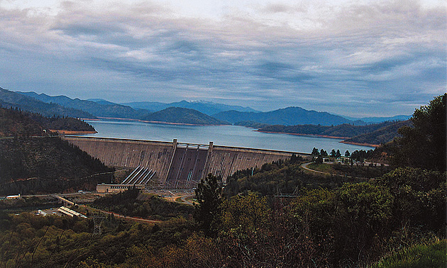 overview of a dam and river