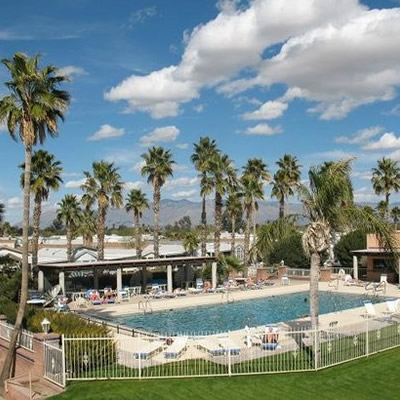 Photo of Rincon Country West RV Resort pool area. 