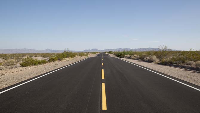 A picture of an open road.