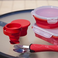 3 Piece Collapsible Meal Kit with Lunch Box, Cup and Cutlery.