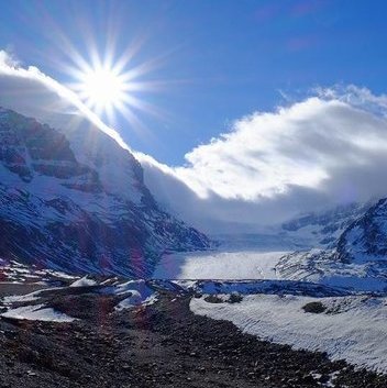 Athabasca glacier presents amazing photo ops.