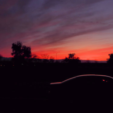 RVers stopped to take in a beautiful southern California sunset.