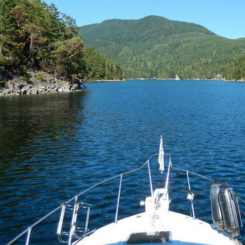 Powell River's beauty includes a gorgeous coastline of blue ocean waters.