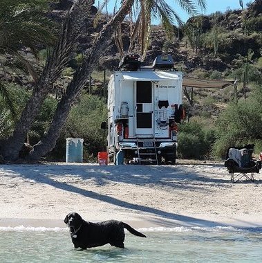 Camping on the beach in Baja