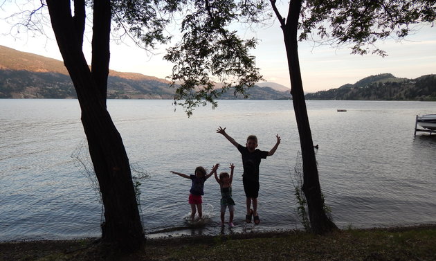 Camping and feeding the ducks on Skaha Lake in Penticton, B.C.