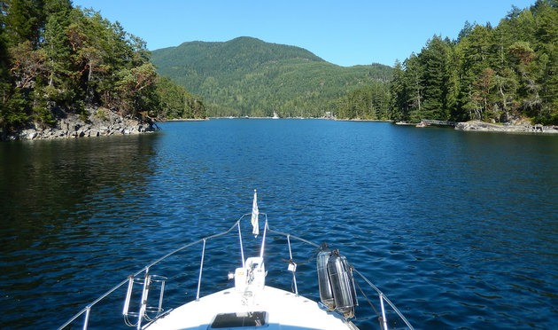 Powell River's beauty includes a gorgeous coastline of blue ocean waters.