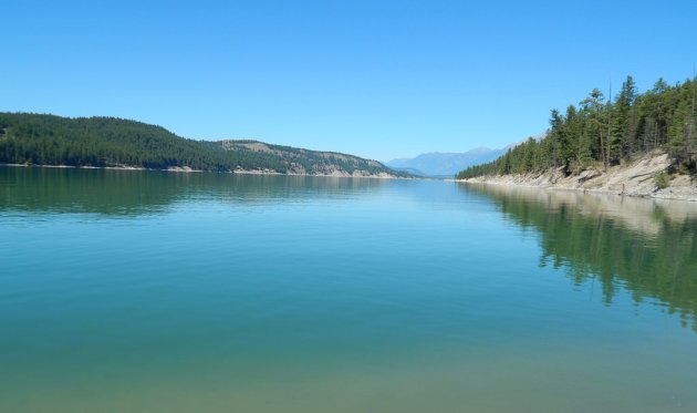 A tranquil Koocanusa lake.  Sue Gillard photo