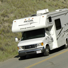 RV travelling on the road