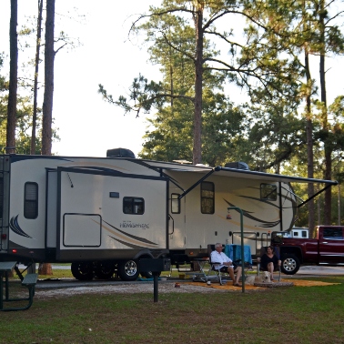 RV in the forest