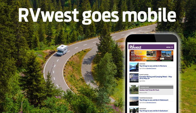 Image of RVWest website on a smartphone.
