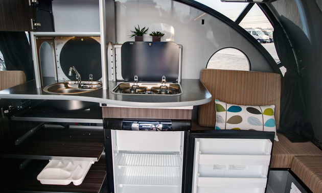 interior of a compact RV unit