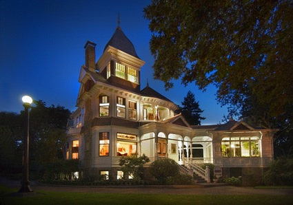 Historic Deepwood Estate at night