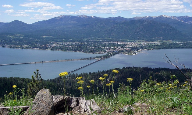 Overlooking Sandpoint, Idaho on the shores of Lake Pend Oreille. 