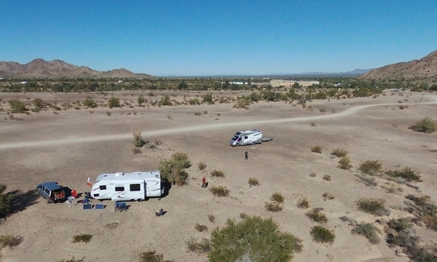 RVs in the Arizona desert