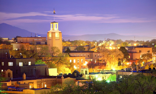 city of Santa Fe at night