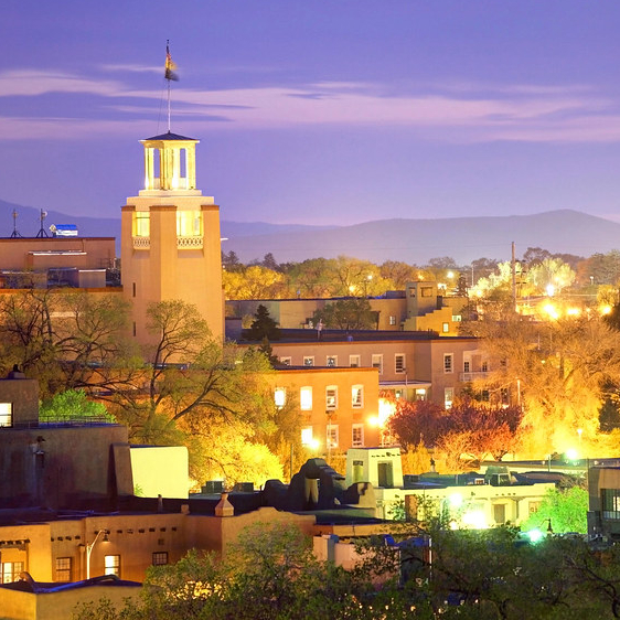 city of Santa Fe at night