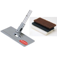 Shurhold Industries' Swivel Scrubber with 3 different cleaning pads.