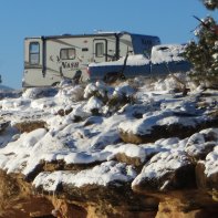 I went back to a spot I came across while out running one morning last fall. As a hard-wall camper, this is the kind of spot we prefer. Last month it started to get a little nippy. My rugged little trailer is a Northwood Nash 17K.