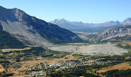 Overhead view of Frank Slide