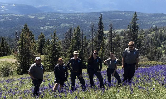 Kamloops crew working in Cornwall Hills Park. 