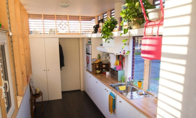 The interior of the tiny house.