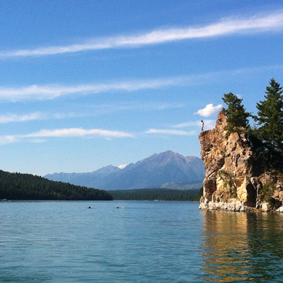 The three islands at Lake Koocanusa. 