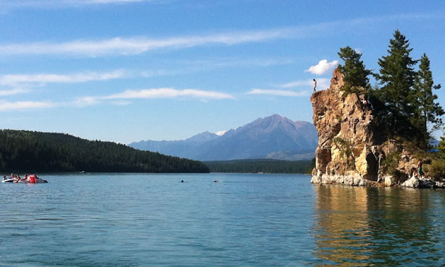 The three islands at Lake Koocanusa. 