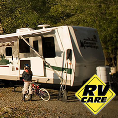 Picture of trailer at campsite