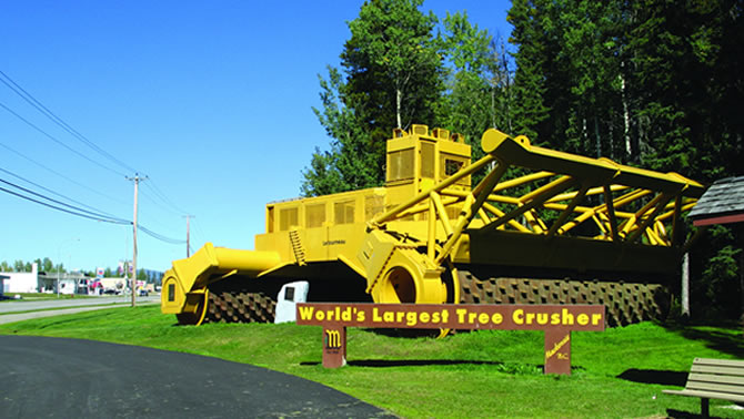 Picture of world's largest tree crusher in MacKenzie, B.C.