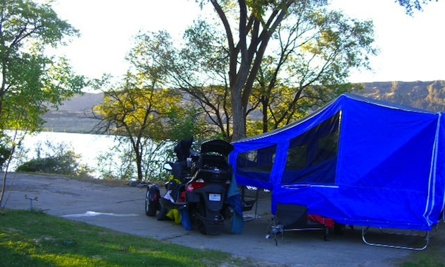 Bob Williams' trike and tent.