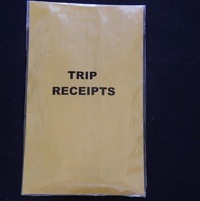 Trip receipts envelope. 