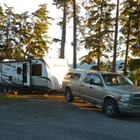 Duane & Lynda's truck and trailer at Wrangell RV Park. 