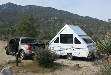 Aliner trailer in a forestry reserve