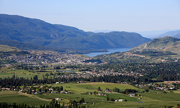 aerial photograph of Vernon, BC