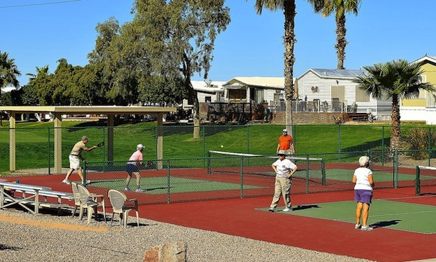 Pickleball is a popular activity.