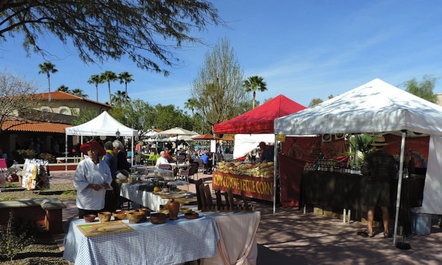 The Saturday morning market is well attended.