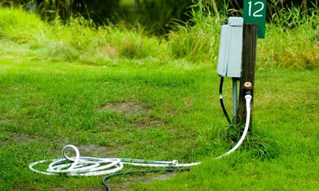 electric and water supply at campsite