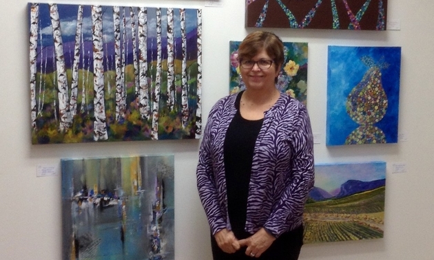 Wendy Provins displays her art at the Okanagan Art Gallery in Osoyoos, B.C. Photo courtesy Wendy Provins