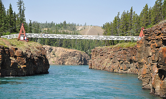 Suspension bridge over Yukon River