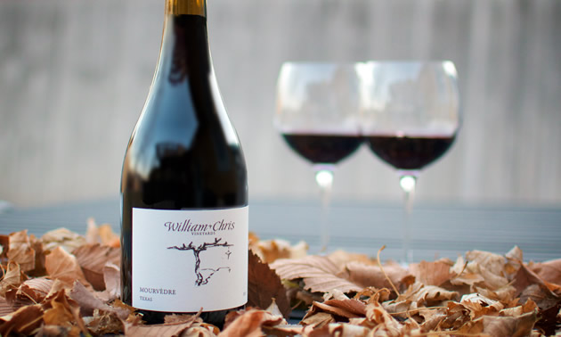 A bottle of wine from William Chris Vineyards in Hye, Texas.