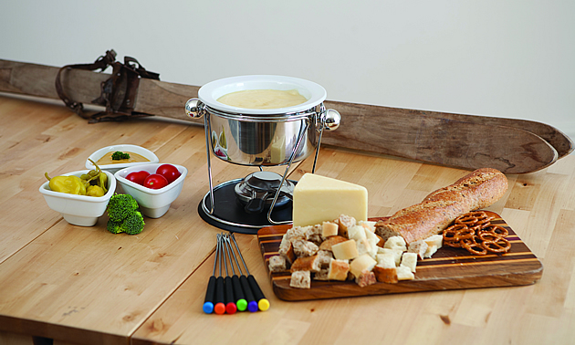 fondue ingredients laid out ready for RV campers