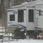 RV in a snowy campground