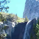 Bridalveil Falls  with trees surrounding